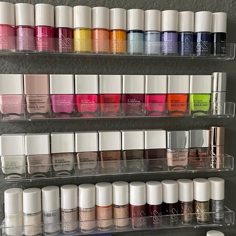 Olive and June clean nail polish nudes and shimmers